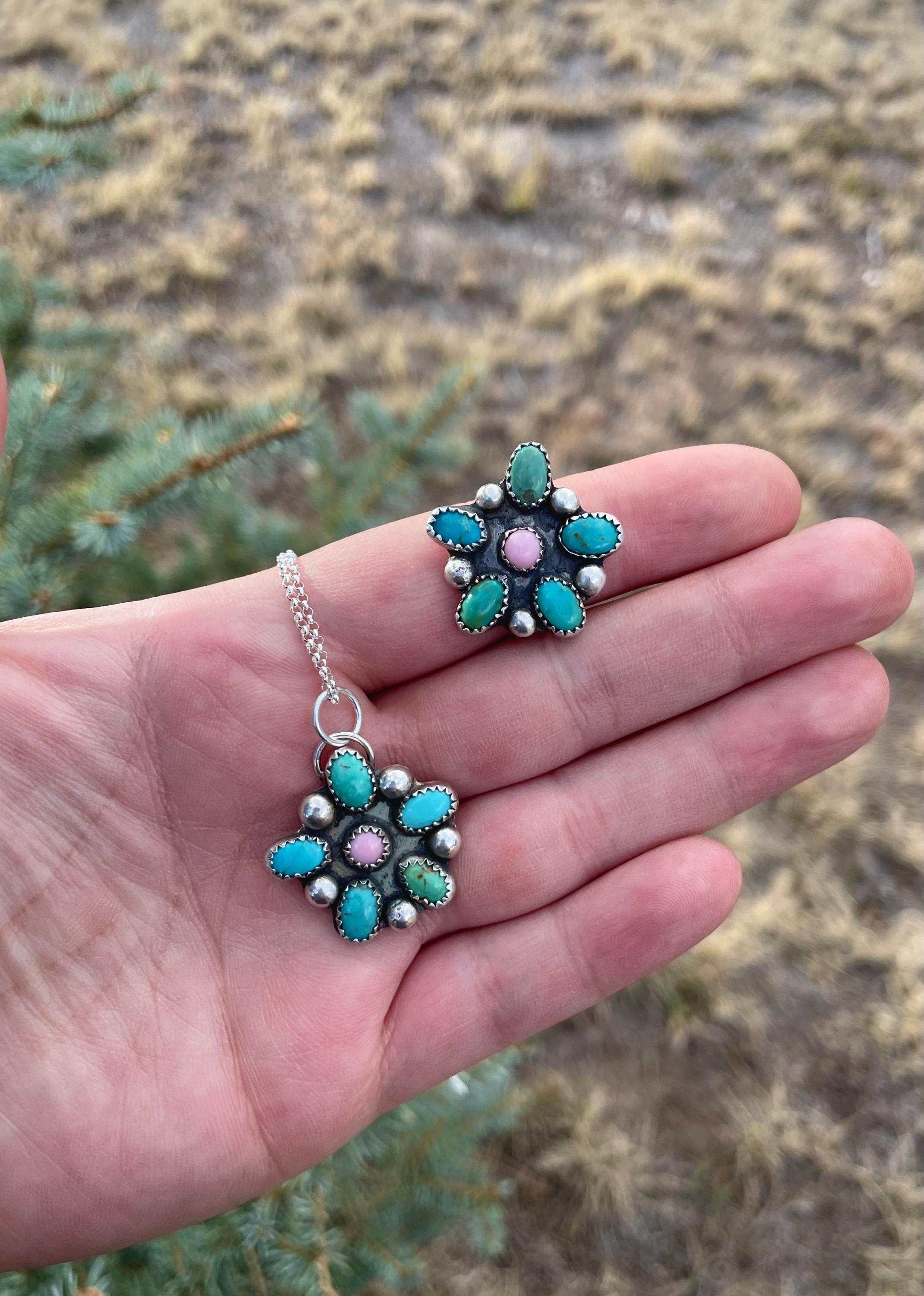 Kingman and Conch Flower Necklace