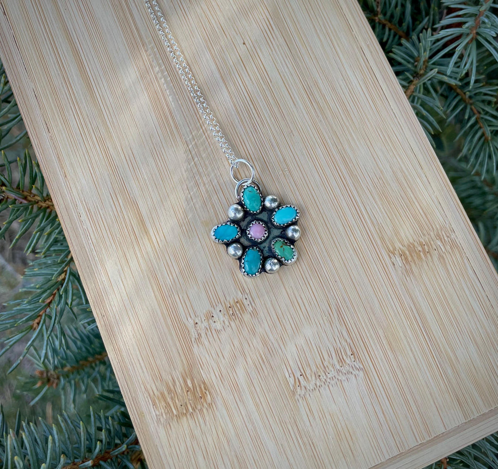 Kingman and Conch Flower Necklace