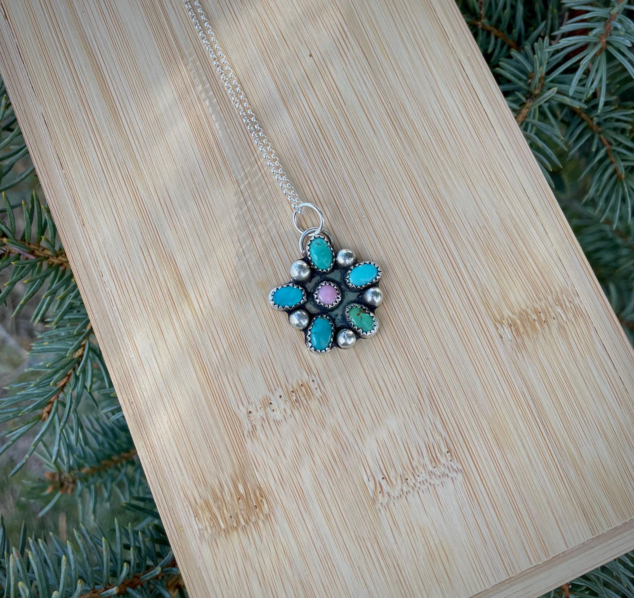 Kingman and Conch Flower Necklace