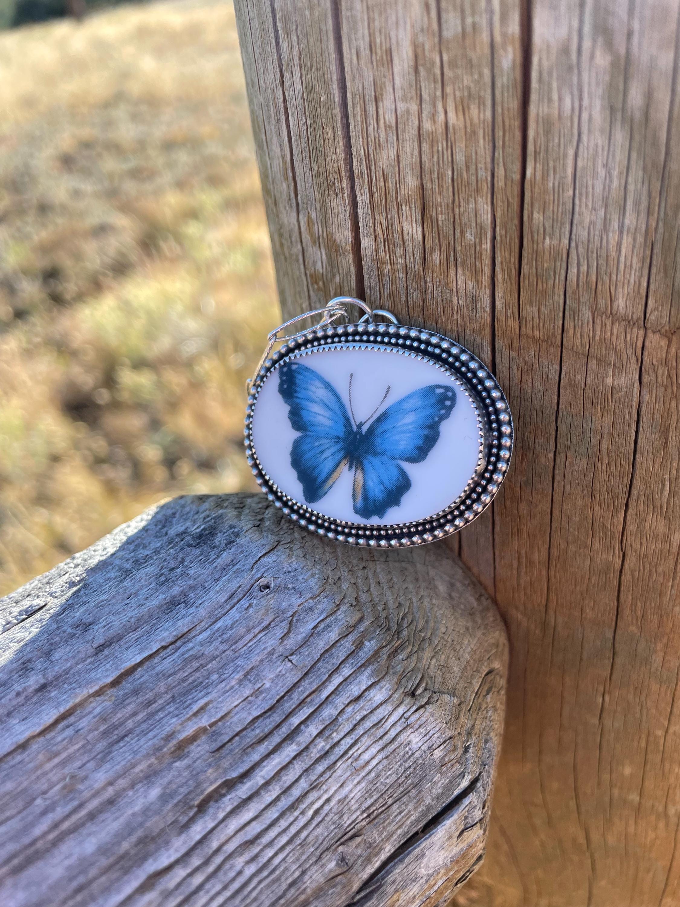 Blue Butterfly Necklace