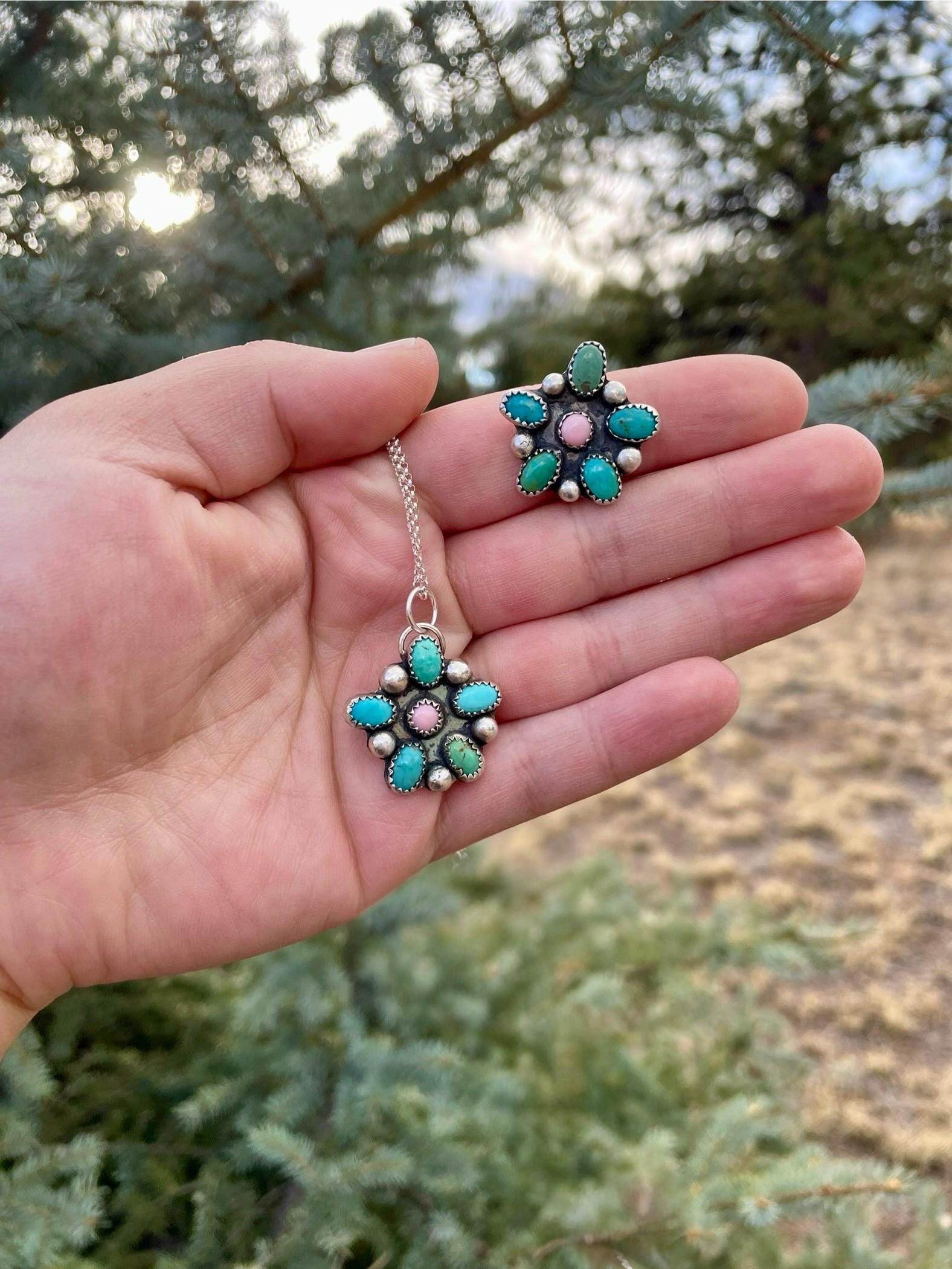 Kingman and Conch Flower Ring